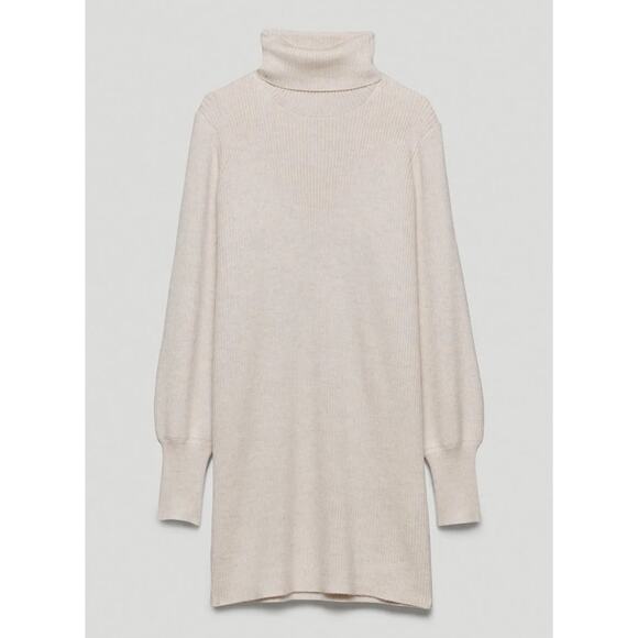 Aritzia Wilfred Rebecca Merino Wool Turtle Neck Ribbed Sweater Dress Size Small - Picture 1 of 7
